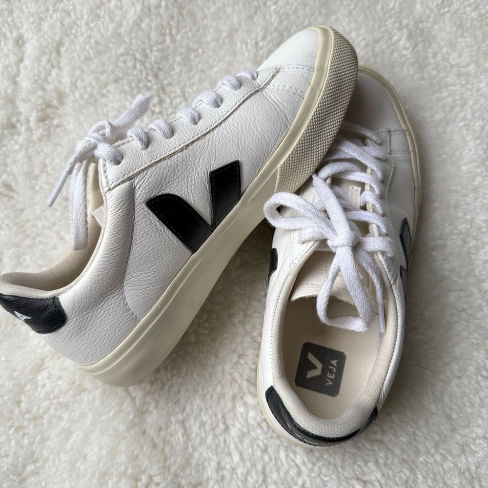 Veja White and Black Sneakers